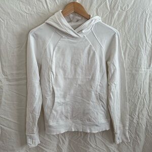 Lululemon White Scuba Hooded Pullover